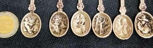 6 Salt Spoons +1 Sugar Spoon Silver Plated Raised embossed DUTCH Publican Scenes
