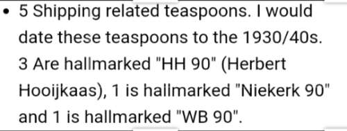 5 Spoons DUTCH HOOIJKAAS 3x HH90+1 Niekerk 90+I WB 90 ships Plated 70gr of this +-37grams is Silver