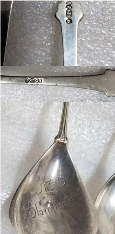 5 Spoons DUTCH HOOIJKAAS 3x HH90+1 Niekerk 90+I WB 90 ships Plated 70gr of this +-37grams is Silver