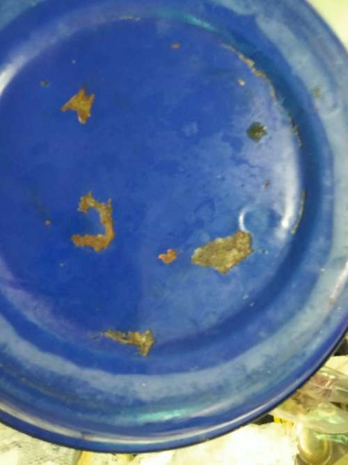 Vintages ENAMEL Dish cobolt blue has some depth Look at my Buy Now listings No Waiting