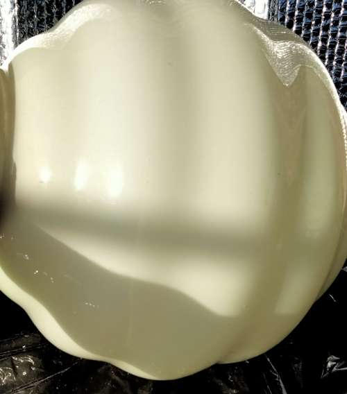 Lamp shade large OPALINE Art Deco Step 4 ring white cased