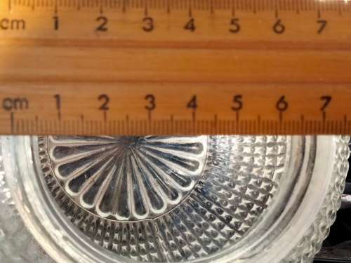 Lamp Shade Glass -1 Clear pressed raised Daisy TOP swirl ribbed *LOOK At My BUY NOW items NO WAITING