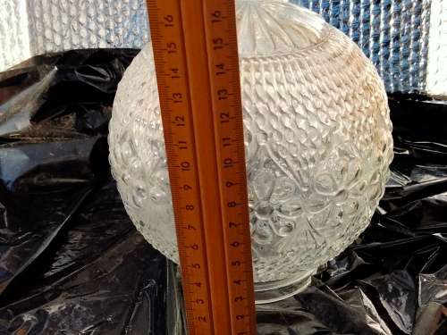 Lamp Shade Glass -1 Clear pressed raised Daisy TOP swirl ribbed *LOOK At My BUY NOW items NO WAITING