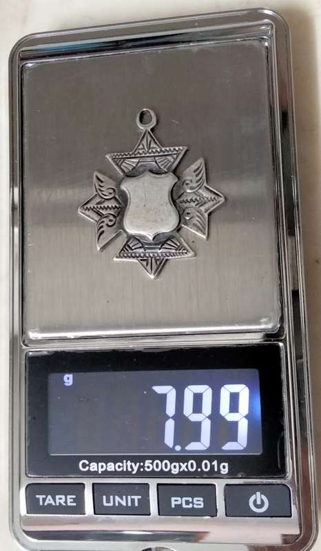 STERLING SILVER Fob CharmMalteseCrossShield William LeatherBIRMINGHAM+WW2PinVolunteer+Sweetheart Bro
