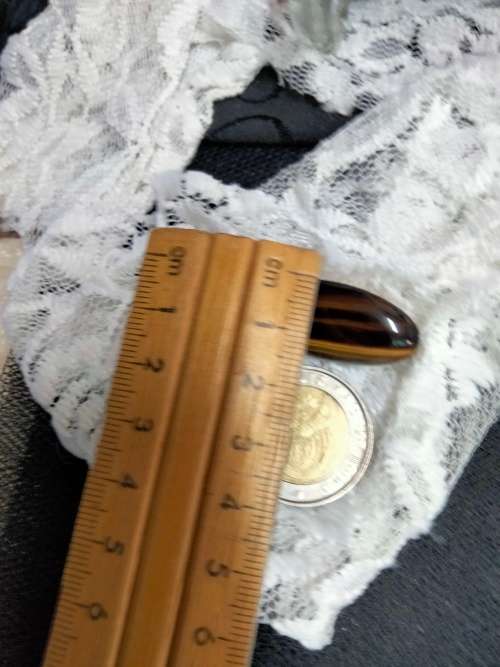 brooch TIGER Eye semi precious gemstone  Gold tone metal look at my Buy Now NO WAITING