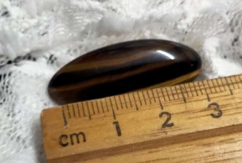 brooch TIGER Eye semi precious gemstone  Gold tone metal look at my Buy Now NO WAITING