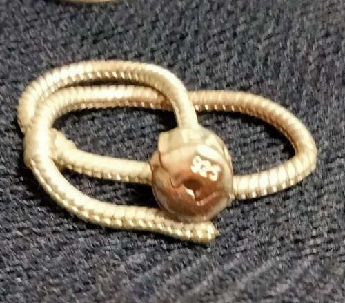 Sterling SILVER 925 PANDORA Bracelet catch working Note small rod missing so can't close