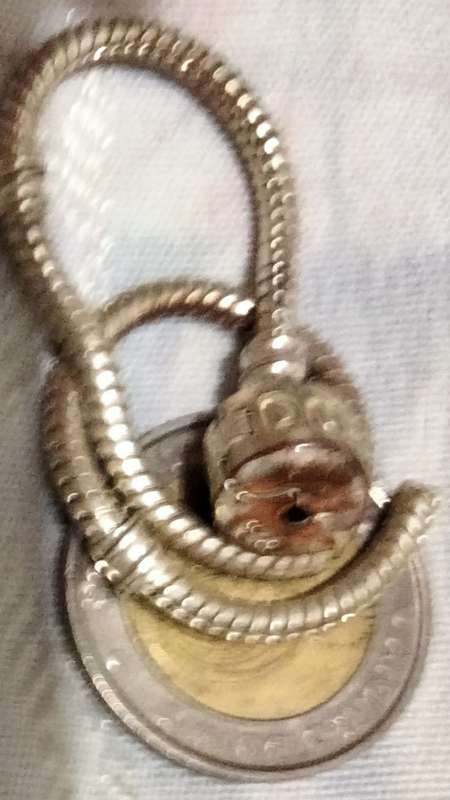 Sterling SILVER 925 PANDORA Bracelet catch working Note small rod missing so can't close