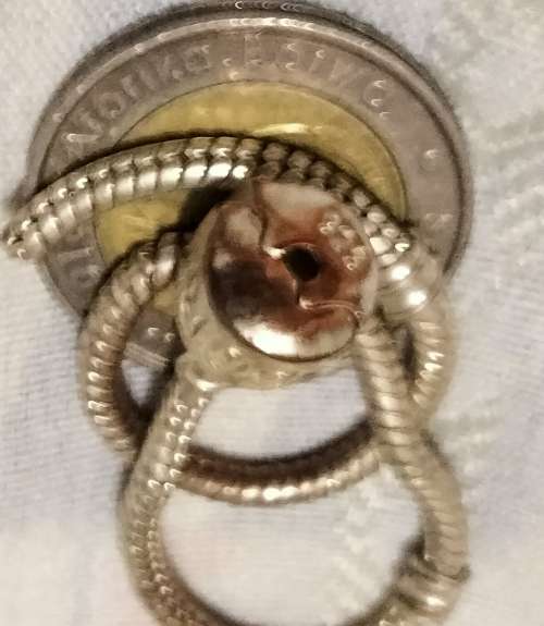 Sterling SILVER 925 PANDORA Bracelet catch working Note small rod missing so can't close