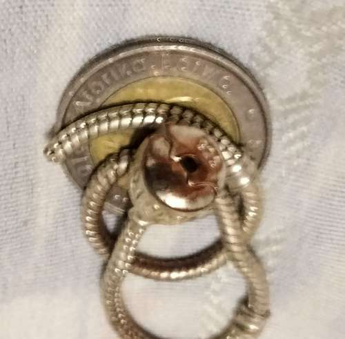 Sterling SILVER 925 PANDORA Bracelet catch working Note small rod missing so can't close
