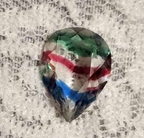 Gem Stone Water Mellon Tourmaline bi colour Glass ?Synthetic?