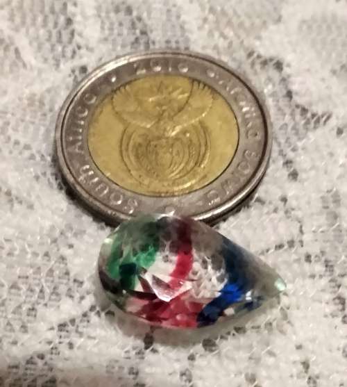 Gem Stone Water Mellon Tourmaline bi colour Glass ?Synthetic?