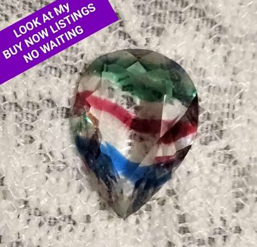 Gem Stone Water Mellon Tourmaline bi colour Glass ?Synthetic?