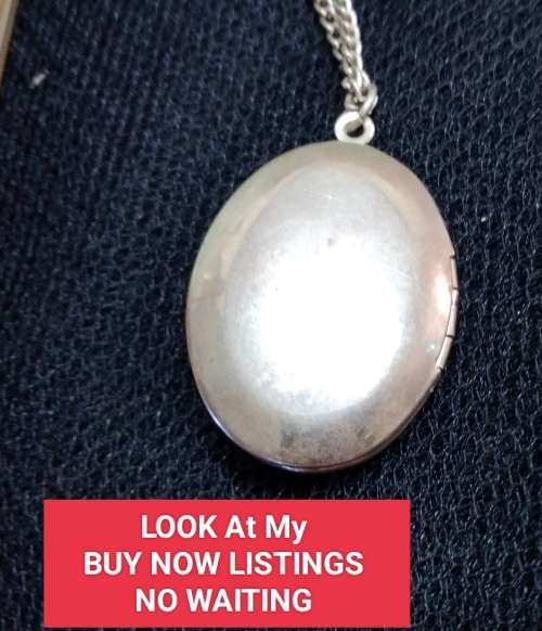 Locket double side catch OK  blue Topaz glass Chain Necklace Look at my Buy Now listings No Waiting
