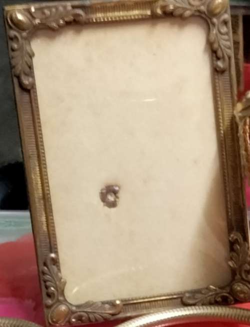 Brass Photo Frame small Danish corner Art Nouveau style design LOOK At My BUY NOW ltems NO WAITING