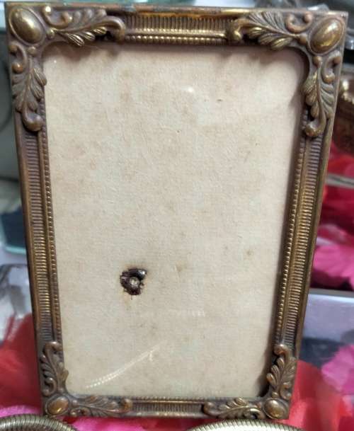 Brass Photo Frame small Danish corner Art Nouveau style design LOOK At My BUY NOW ltems NO WAITING