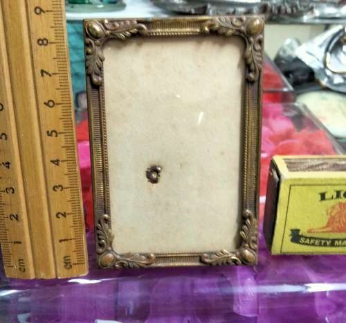 Brass Photo Frame small Danish corner Art Nouveau style design LOOK At My BUY NOW ltems NO WAITING