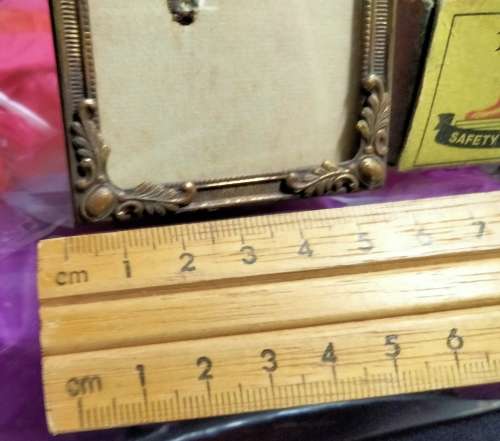 Brass Photo Frame small Danish corner Art Nouveau style design LOOK At My BUY NOW ltems NO WAITING