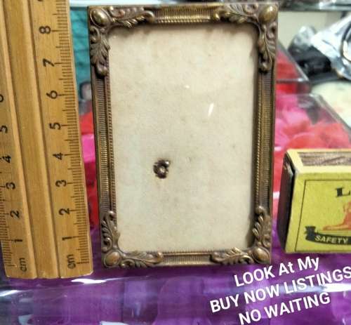 Brass Photo Frame small Danish corner Art Nouveau style design LOOK At My BUY NOW ltems NO WAITING