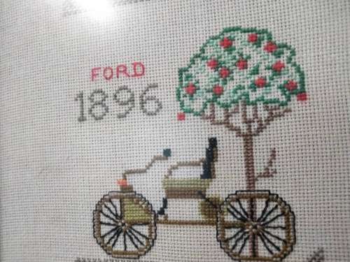 Embroidered Old Cars non reflective glass Framed LOOK At My BUY NOW items NO WAITING