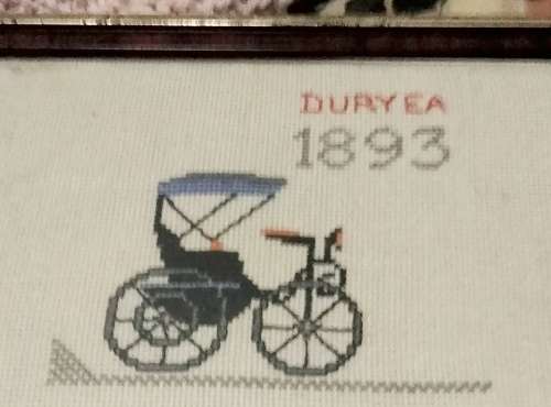 Embroidered Old Cars non reflective glass Framed LOOK At My BUY NOW items NO WAITING
