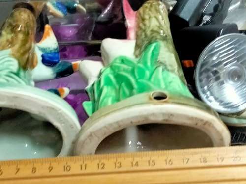 Table Lamps - 2 Table lamps Figurine 1 has 2 Flying Ducks on +1 has Flamingo on