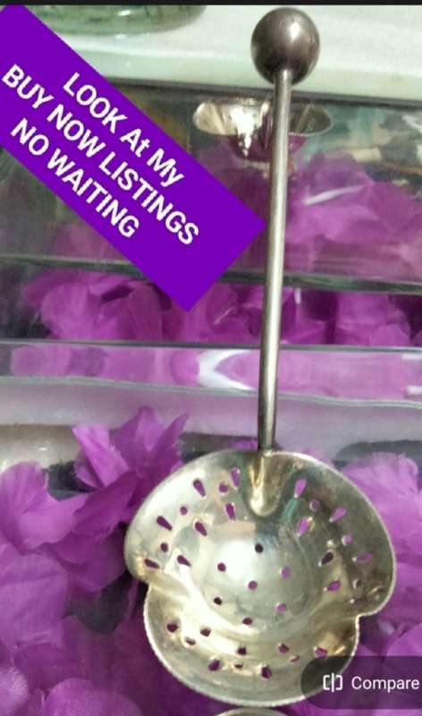 1 Cloverleaf shape Sugar Sifter Plated Spoon  bowl serated edges Cutout multiple shapes Ball finial
