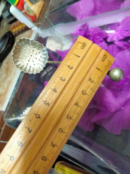1 EDWARDIAN Sugar Sifter Spoon barley twist BALL FINIAL CRIMPED EDGES bowl lots shape Cutout design
