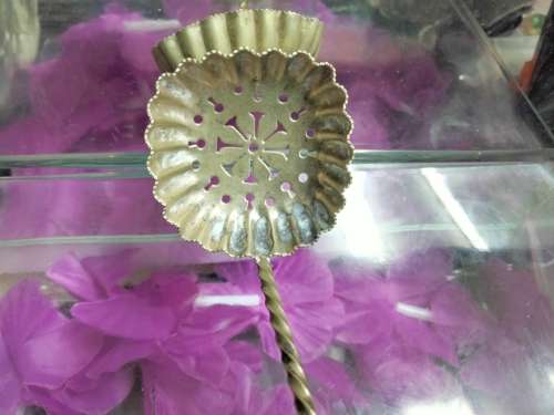 1 EDWARDIAN Sugar Sifter Spoon barley twist BALL FINIAL CRIMPED EDGES bowl lots shape Cutout design
