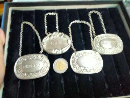4 liquor label - 3 IANTHE silver plate UK-1 not-ALL for 1 BID LOOK AT MY BUY NOW LISTINGS NO WAITING