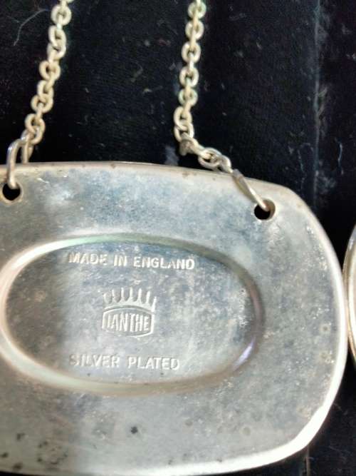4 liquor label - 3 IANTHE silver plate UK-1 not-ALL for 1 BID LOOK AT MY BUY NOW LISTINGS NO WAITING