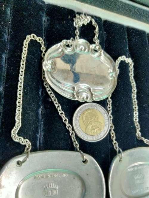 4 liquor label - 3 IANTHE silver plate UK-1 not-ALL for 1 BID LOOK AT MY BUY NOW LISTINGS NO WAITING