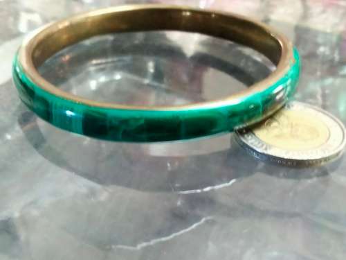 BANGLE Malachite SEMI PRECIOUS GEM STONE GREEN made in Turkey