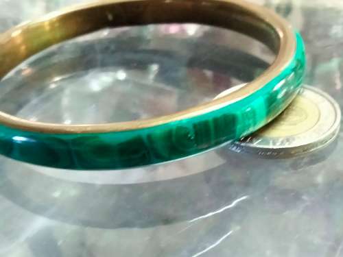 BANGLE Malachite SEMI PRECIOUS GEM STONE GREEN made in Turkey