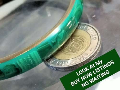 BANGLE Malachite SEMI PRECIOUS GEM STONE GREEN made in Turkey