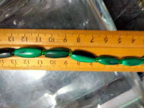Vintage  Necklace MALACHITE MARBLE SWIRLS-Oblong shape Very Stylish