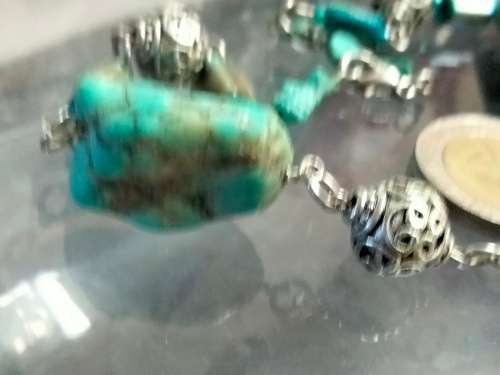 TORQUOISE Chunky howlite Stones NECKLACE Tibetan style spacersLOOK At My BUY NOW LISTINGS NO WAITING