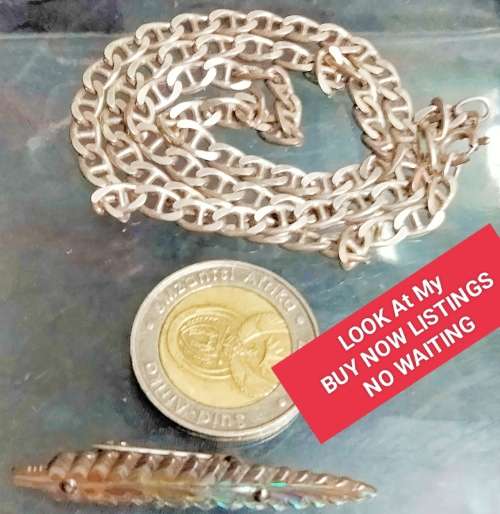 Hallmark 925 Silver chain+ Brooch STG  2 gramsLook at my Buy Now listings No Waiting
