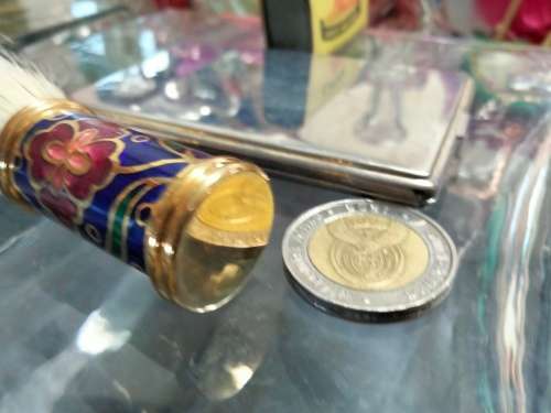1  Badger beauty brush + Silver top Plated add.book has Mirror LOOK At My BUY NOW