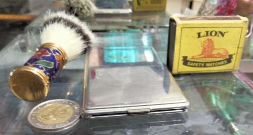 1  Badger beauty brush + Silver top Plated add.book has Mirror LOOK At My BUY NOW