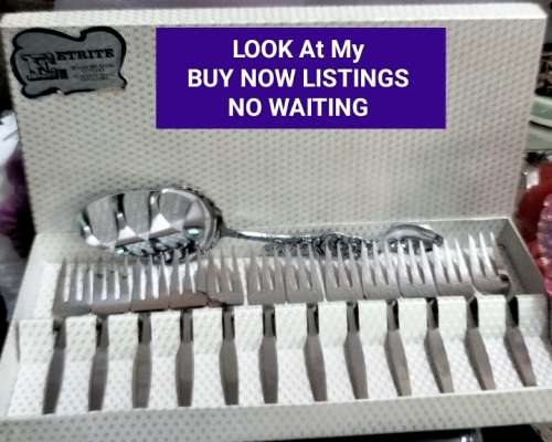 Forks Lifter Spoon*EETRITEvaliat12 stainless Steel Cake Forks Box +1ELWEZITTE Cake Lifter 1 Teaspoon