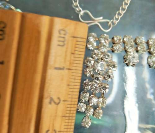 Necklace Rhinestone Cut Glass Crystal on chain LOOK At My BUY NOW