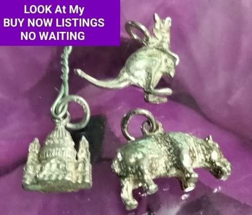 Sterling Silver Vintage charms 3  items    LOOK At My BUY NOW items NO WAITING