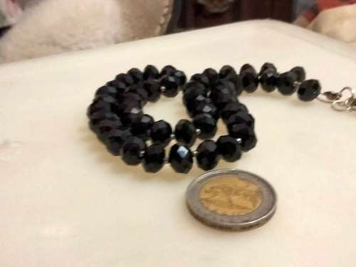 RAVISHING - Necklace  Choker Faceted Black Cut Crystals -Swarovski Style