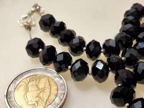 RAVISHING - Necklace  Choker Faceted Black Cut Crystals -Swarovski Style