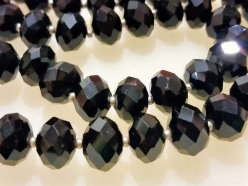 RAVISHING - Necklace  Choker Faceted Black Cut Crystals -Swarovski Style