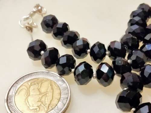 RAVISHING - Necklace  Choker Faceted Black Cut Crystals -Swarovski Style