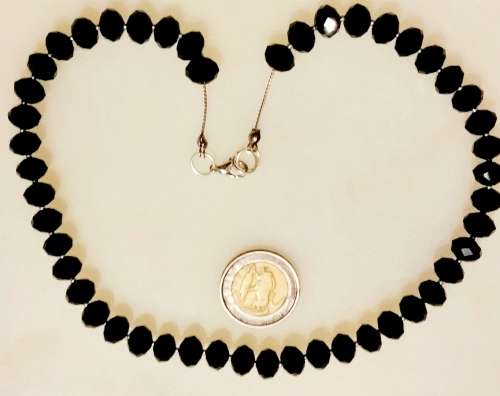 RAVISHING - Necklace  Choker Faceted Black Cut Crystals -Swarovski Style