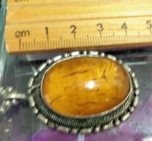 Necklace Unusual AMBER-CHAIN metal balls LOOK At My BUY NOW LISTINGS NO WAITING