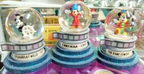 Triple Mickey Mouse Snow globe*Fantasia*SteamBoat*The Band Concert LOOK atMy BUY NOW itemsNO WAITING